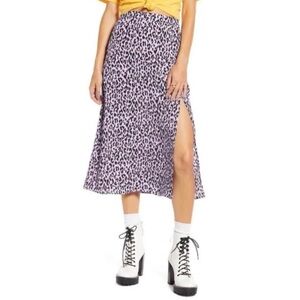 BP x Claudia Sulewski Purple Leopard Print Skirt with Slit size XS